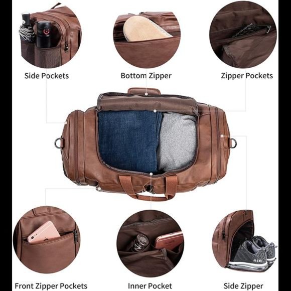 Waterproof Travel Bag with Shoe Pouch - Overnight bag - Weekender Bag - Gym Bag - Picture 5 of 5